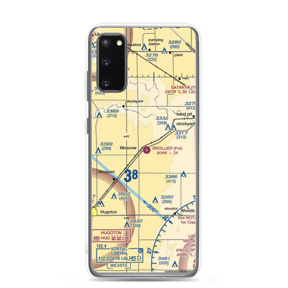 Brollier Airport (SN97) VFR Sectional Samsung Case Samsung Galaxy S20 model shown