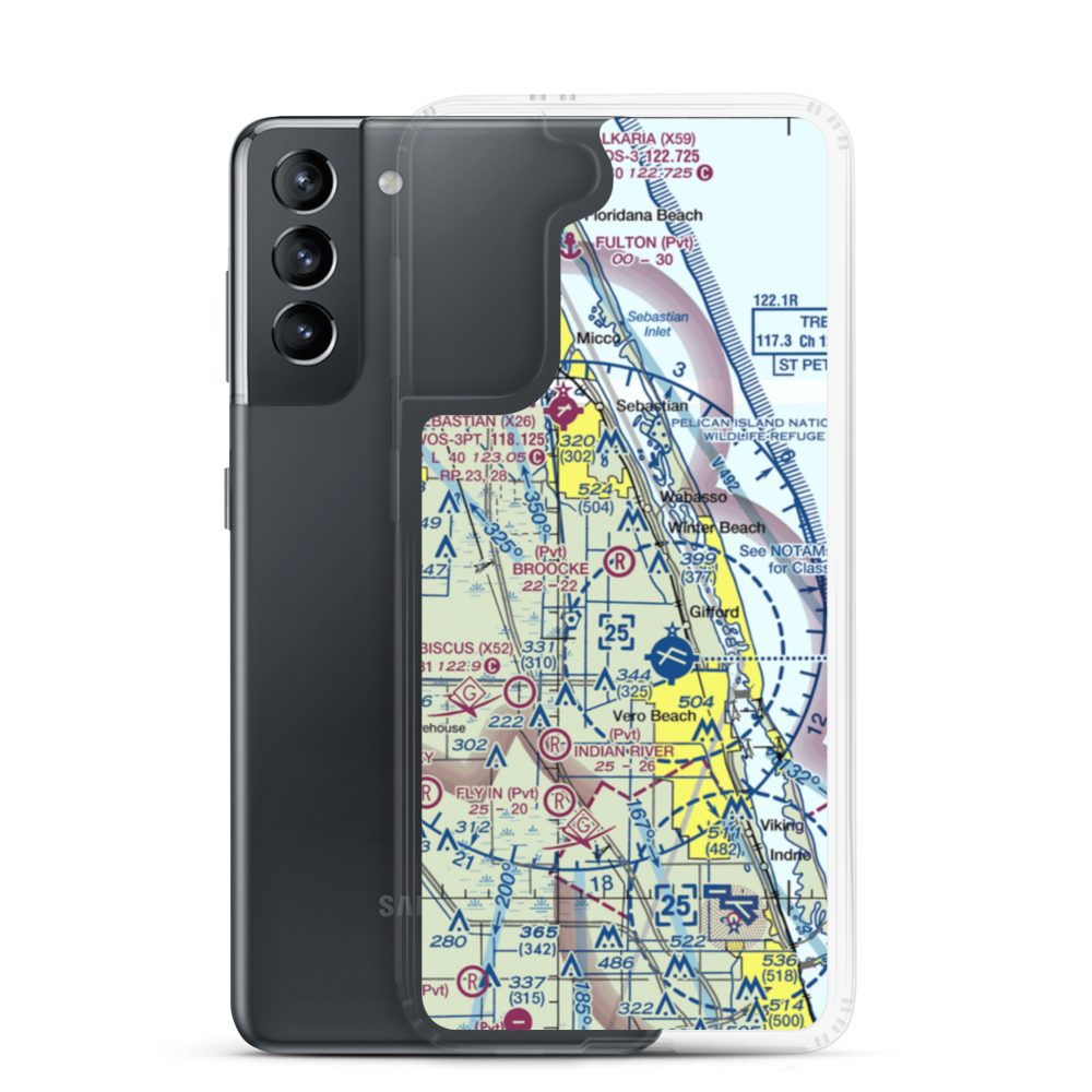 Broocke Air Patch Airport (FL95) VFR Sectional Samsung Case Samsung Galaxy S21 model shown