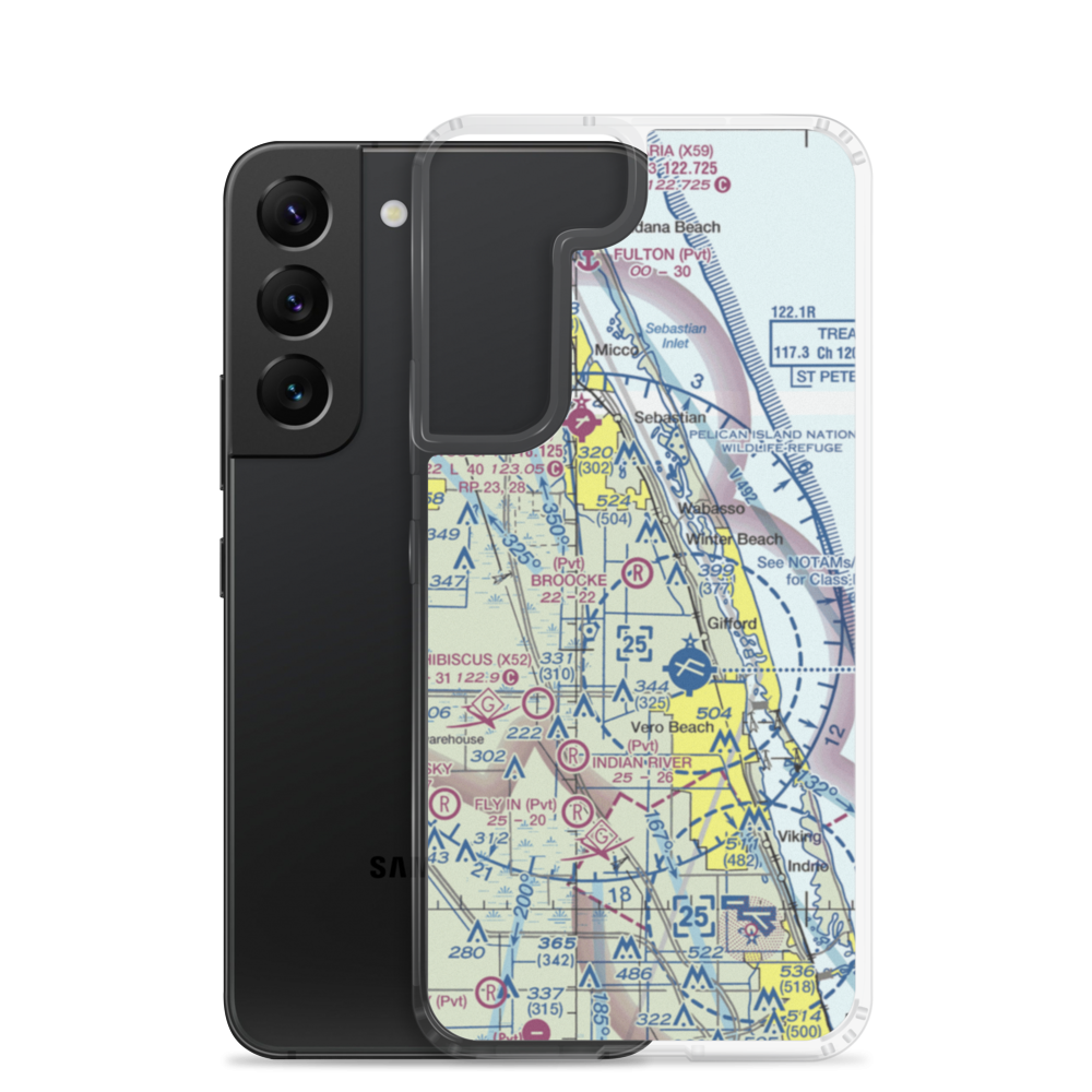 Broocke Air Patch Airport (FL95) VFR Sectional Samsung Case Samsung Galaxy S22 model shown