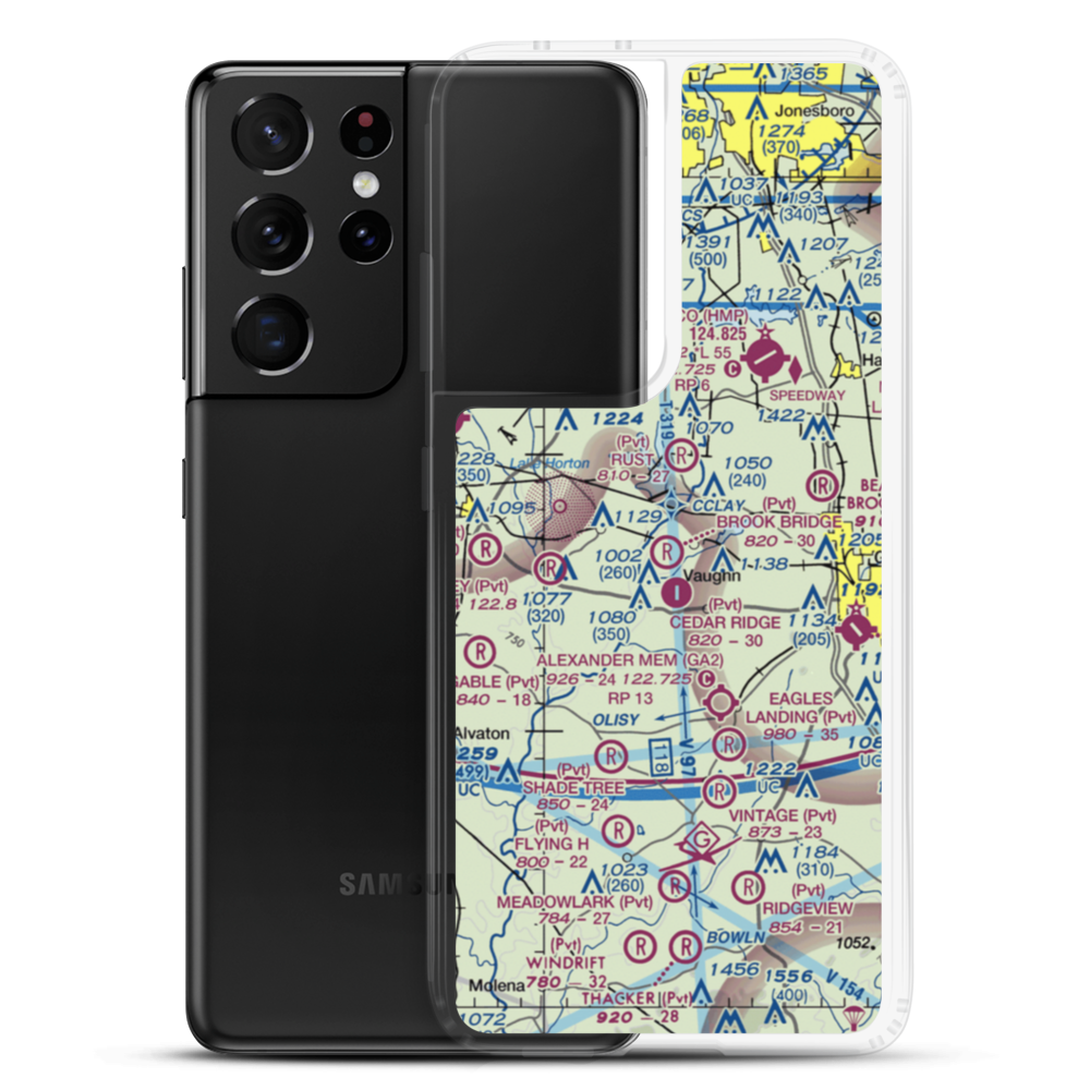 Brook Bridge Aerodrome (8GA9) VFR Sectional Samsung Case Samsung Galaxy S21 Ultra model shown