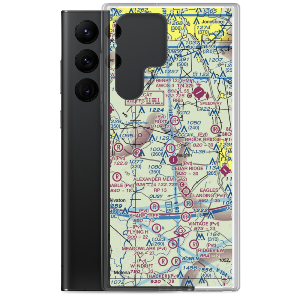 Brook Bridge Aerodrome (8GA9) VFR Sectional Samsung Case Samsung Galaxy S22 Ultra model shown