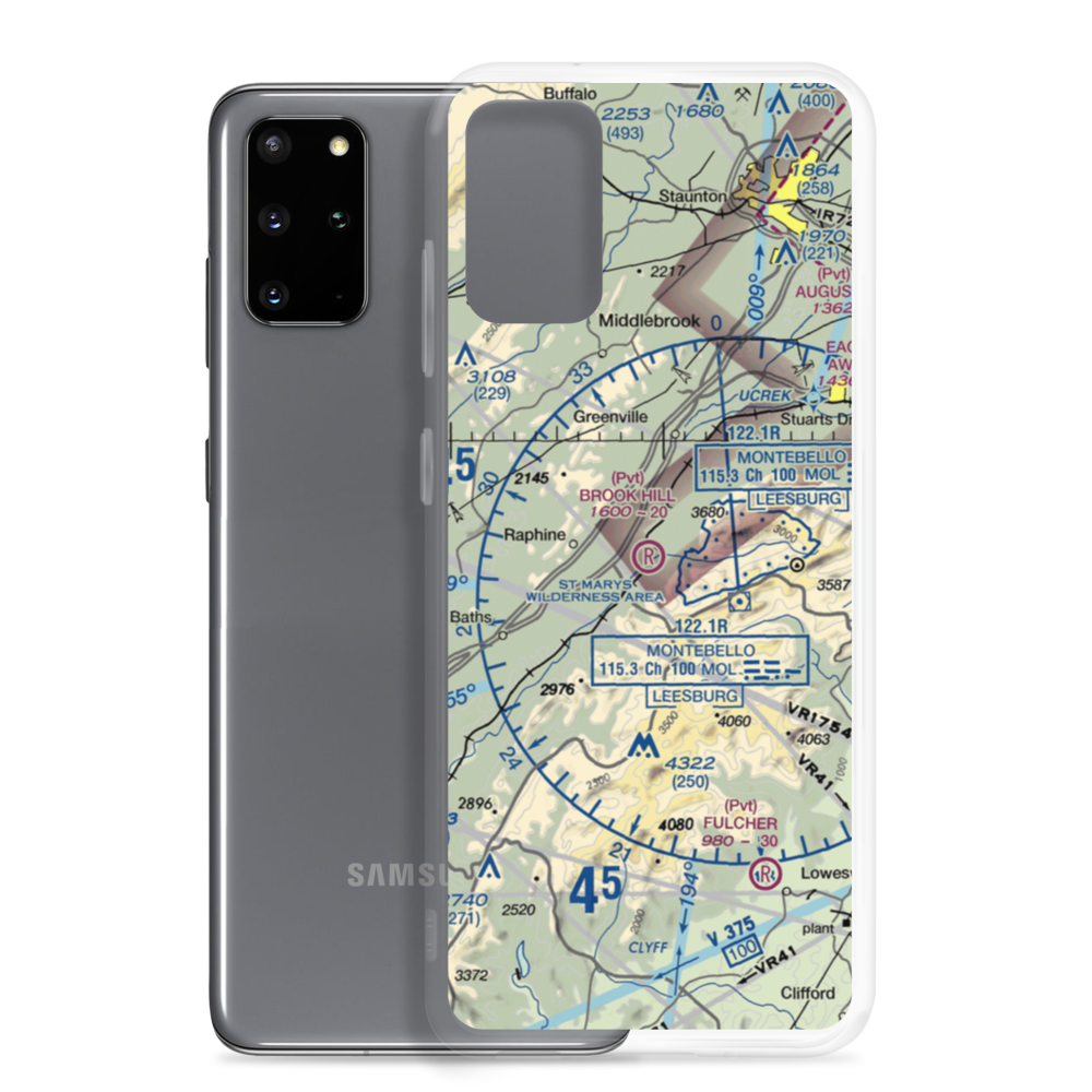 Brook Hill Farm Airport (VA00) VFR Sectional Samsung Case Samsung Galaxy S20 Plus model shown