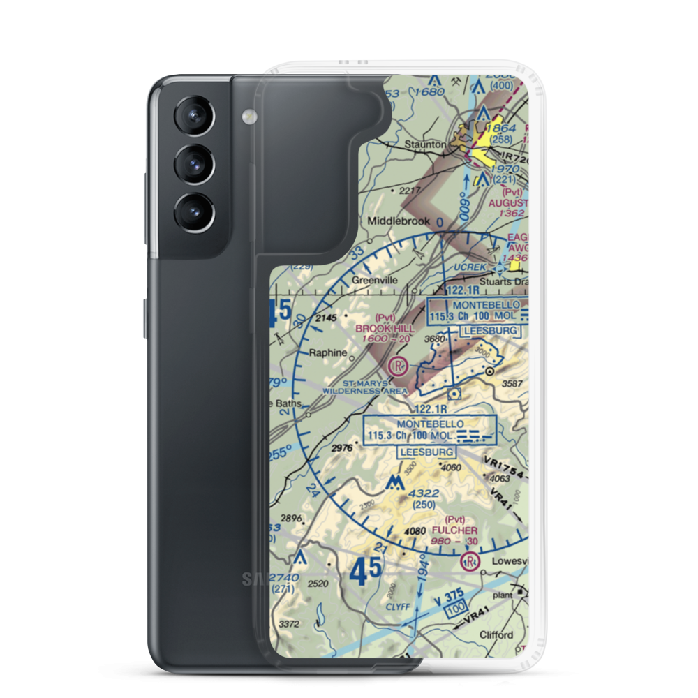 Brook Hill Farm Airport (VA00) VFR Sectional Samsung Case Samsung Galaxy S21 model shown