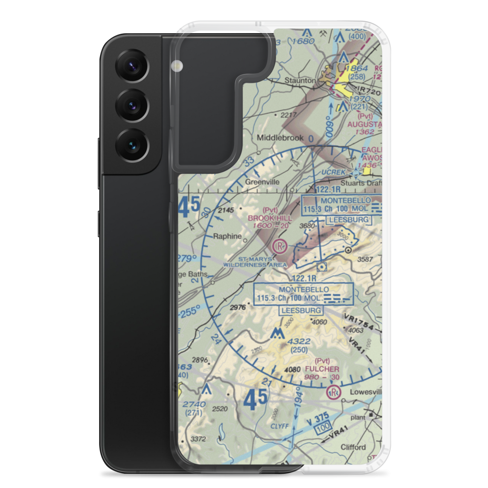 Brook Hill Farm Airport (VA00) VFR Sectional Samsung Case Samsung Galaxy S22 Plus model shown