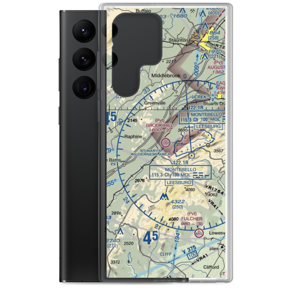 Brook Hill Farm Airport (VA00) VFR Sectional Samsung Case Samsung Galaxy S22 Ultra model shown