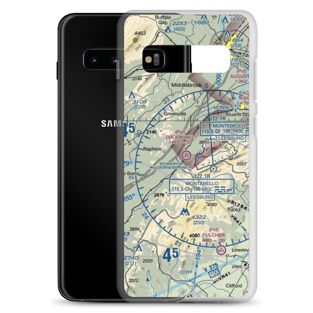 Brook Hill Farm Airport (VA00) VFR Sectional Samsung Case Samsung Galaxy S10+ model shown