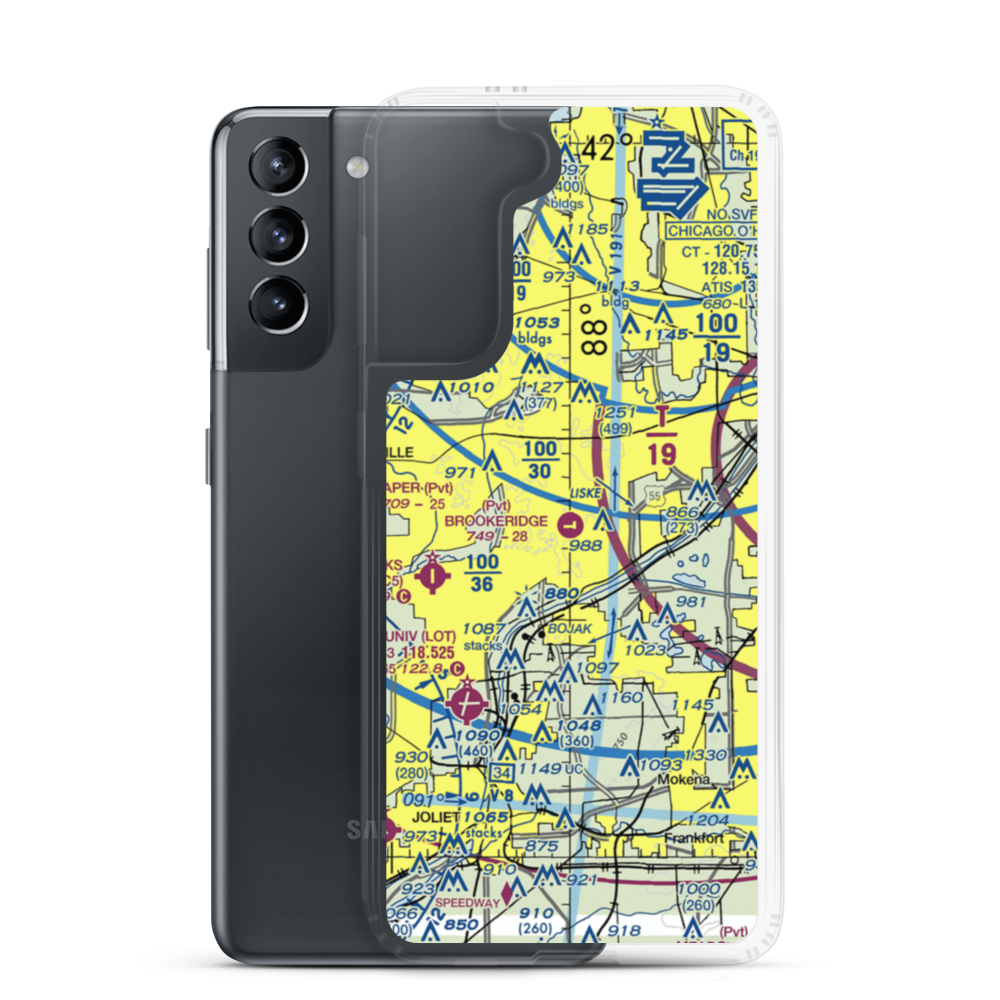 Brookeridge Air Park (LL22) VFR Sectional Samsung Case Samsung Galaxy S21 model shown