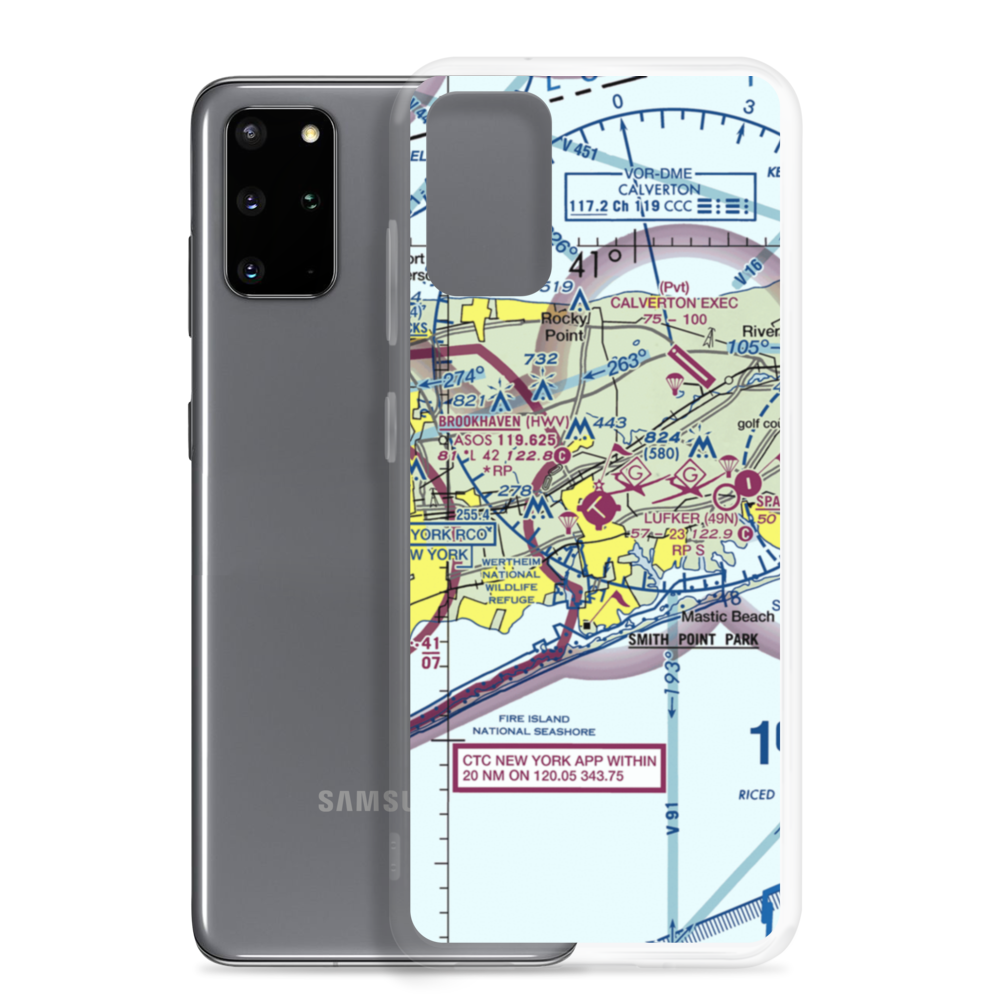 Brookhaven Airport (HWV) VFR Sectional Samsung Case Samsung Galaxy S20 Plus model shown
