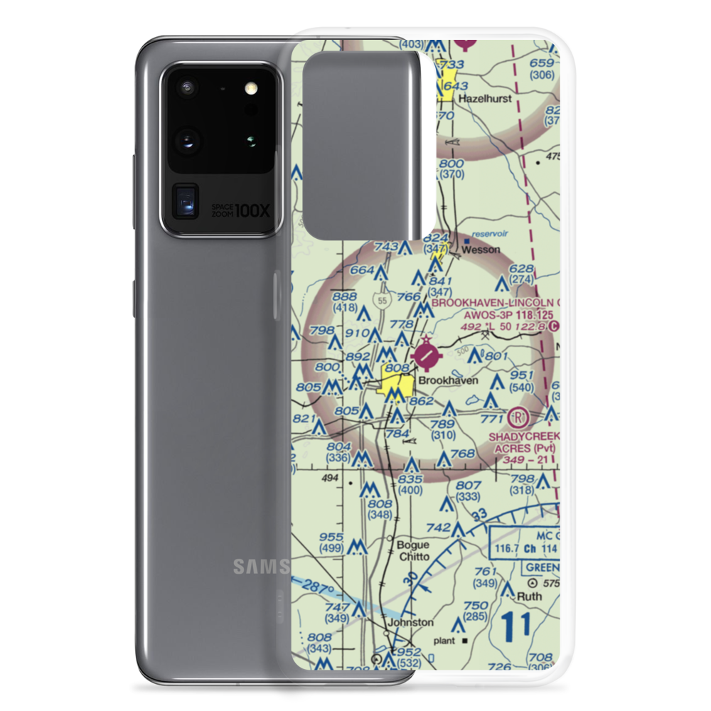 Brookhaven-Lincoln County Airport (1R7) VFR Sectional Samsung Case Samsung Galaxy S20 Ultra model shown