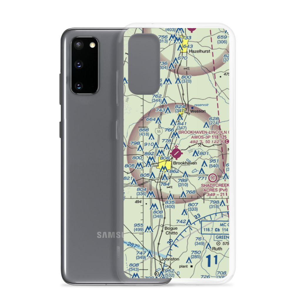 Brookhaven-Lincoln County Airport (1R7) VFR Sectional Samsung Case Samsung Galaxy S20 model shown