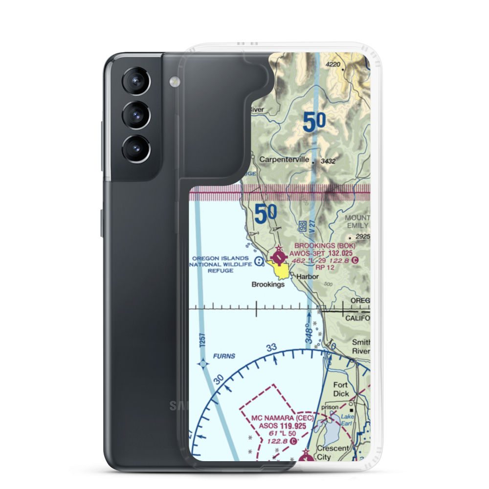 Brookings Airport (BOK) VFR Sectional Samsung Case Samsung Galaxy S21 model shown