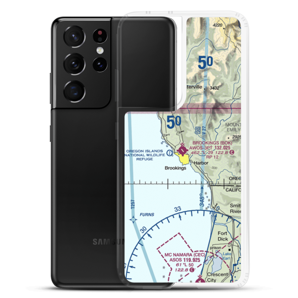 Brookings Airport (BOK) VFR Sectional Samsung Case Samsung Galaxy S21 Ultra model shown