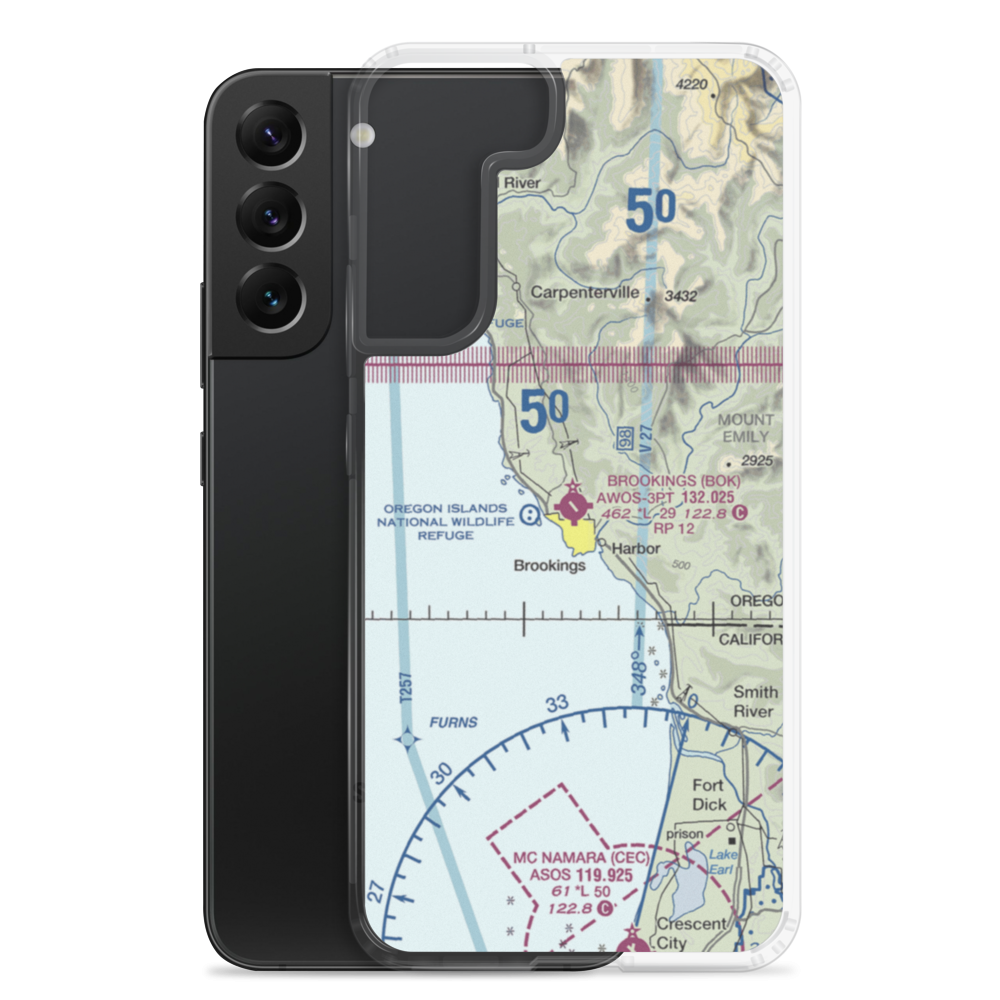 Brookings Airport (BOK) VFR Sectional Samsung Case Samsung Galaxy S22 Plus model shown