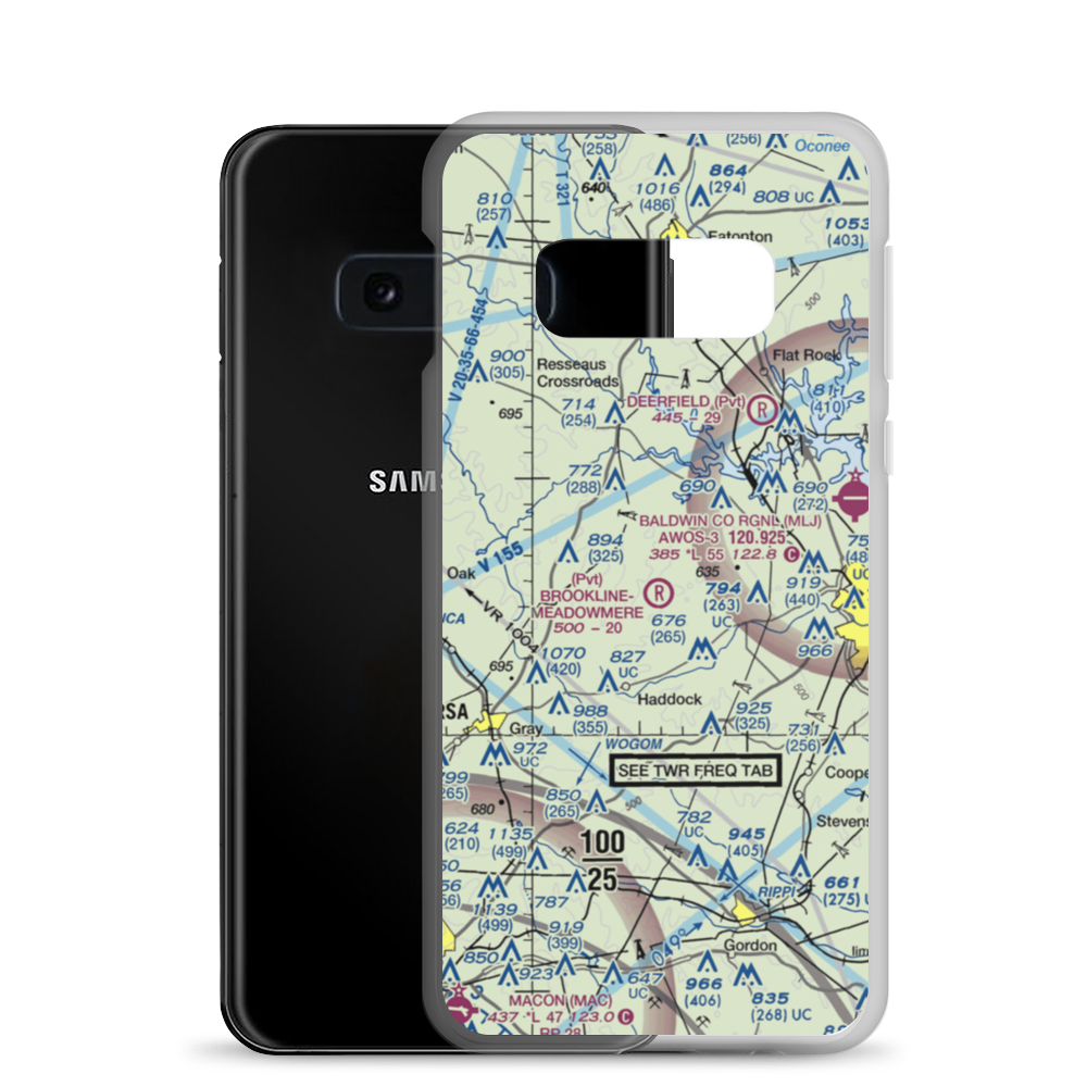 Brookline - Meadowmere Airport (9GA6) VFR Sectional Samsung Case Samsung Galaxy S10e model shown
