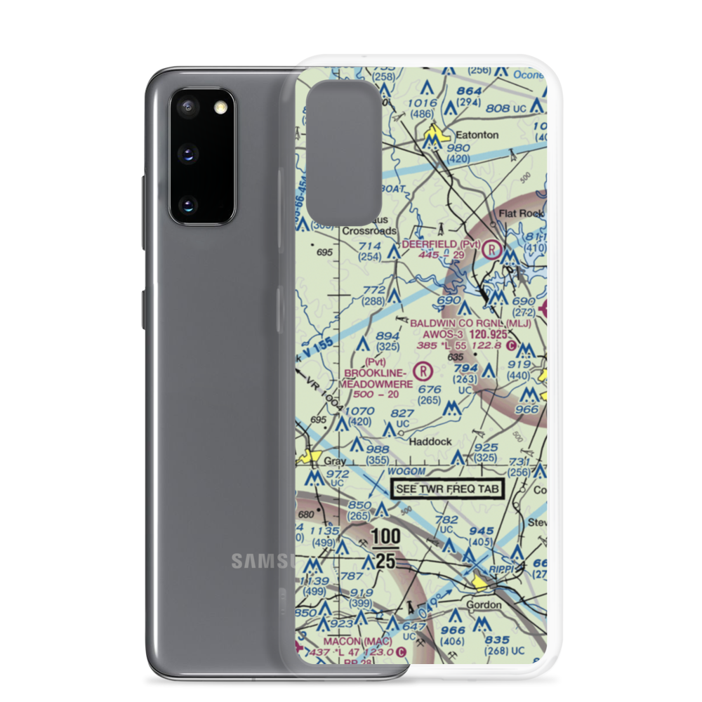 Brookline - Meadowmere Airport (9GA6) VFR Sectional Samsung Case Samsung Galaxy S20 model shown