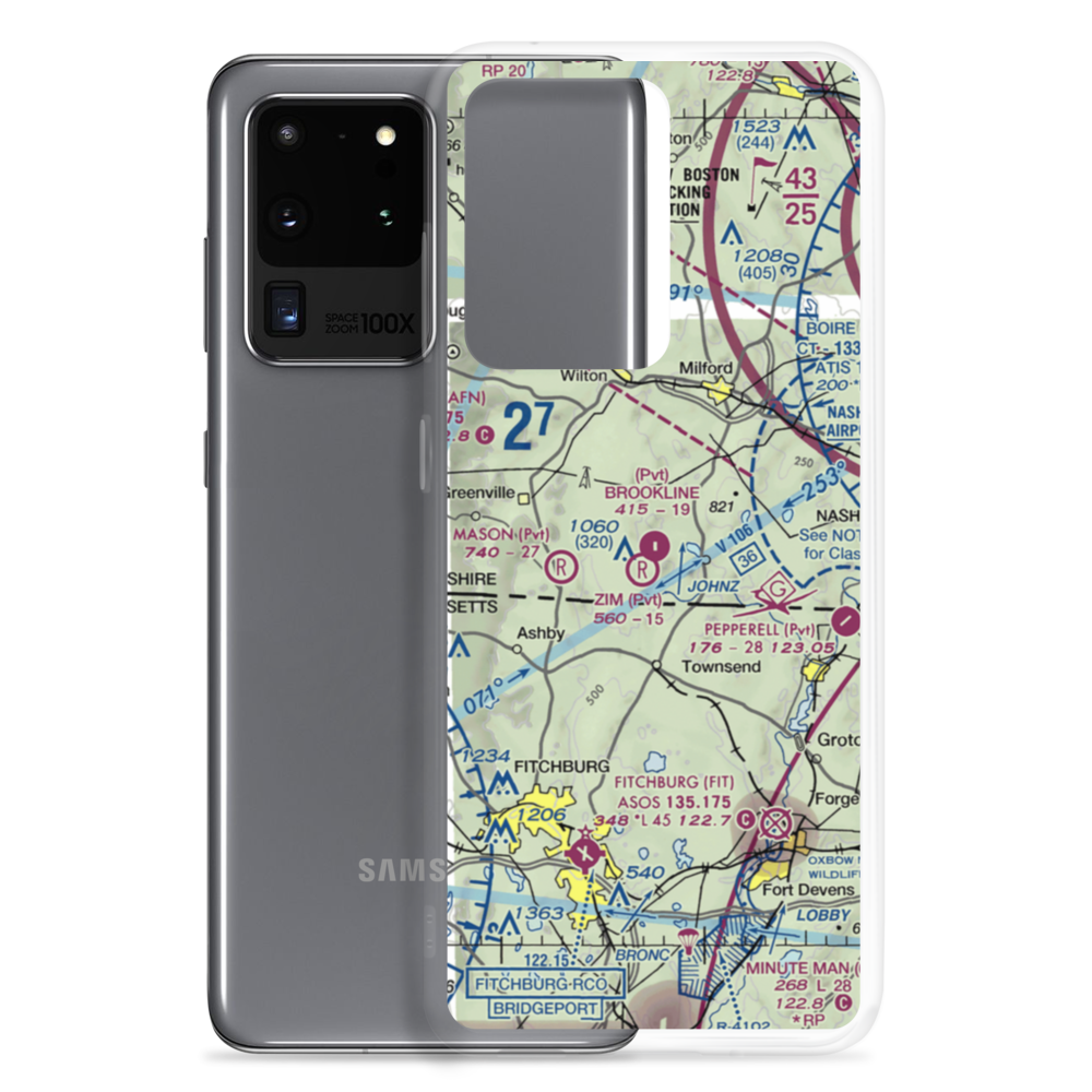 Brookline Airport (NH16) VFR Sectional Samsung Case Samsung Galaxy S20 Ultra model shown