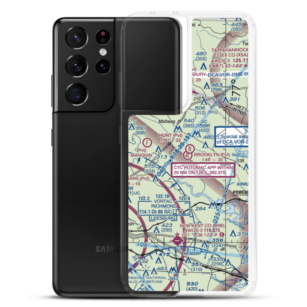 Brooklyn Airport (0VI1) VFR Sectional Samsung Case Samsung Galaxy S21 Ultra model shown