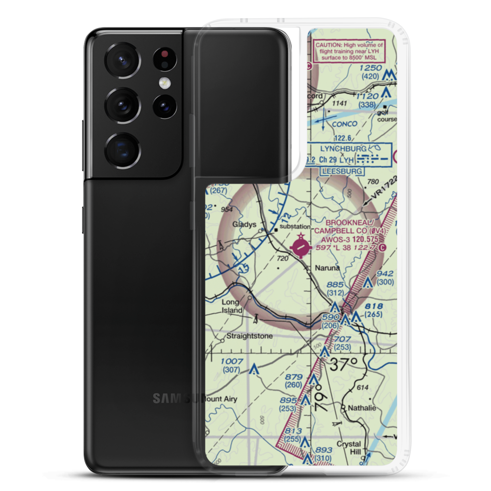Brookneal/Campbell County Airport (0V4) VFR Sectional Samsung Case Samsung Galaxy S21 Ultra model shown