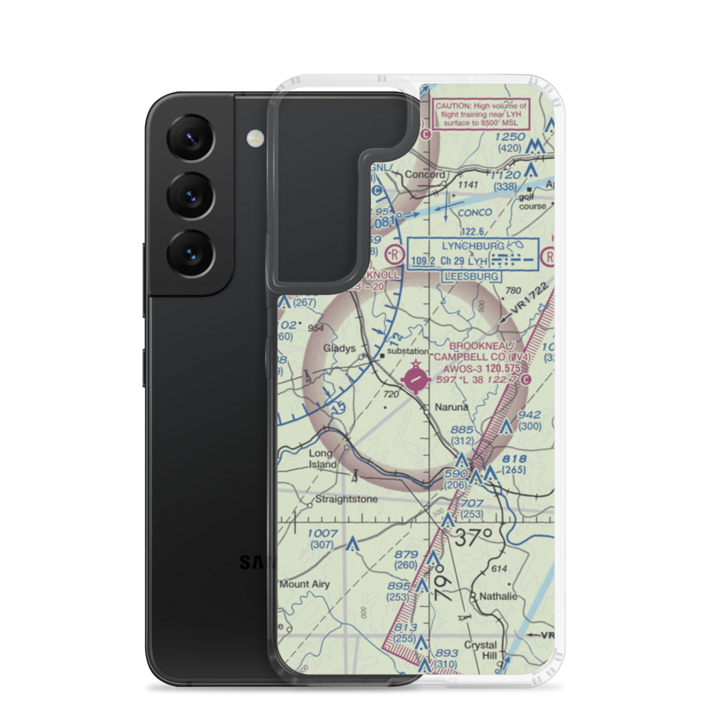 Brookneal/Campbell County Airport (0V4) VFR Sectional Samsung Case Samsung Galaxy S22 model shown