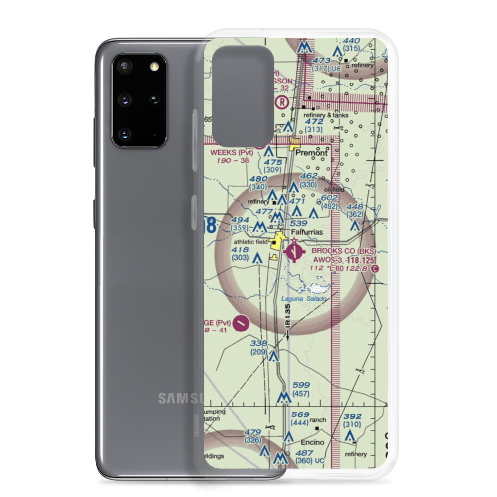 Brooks County Airport (BKS) VFR Sectional Samsung Case Samsung Galaxy S20 Plus model shown