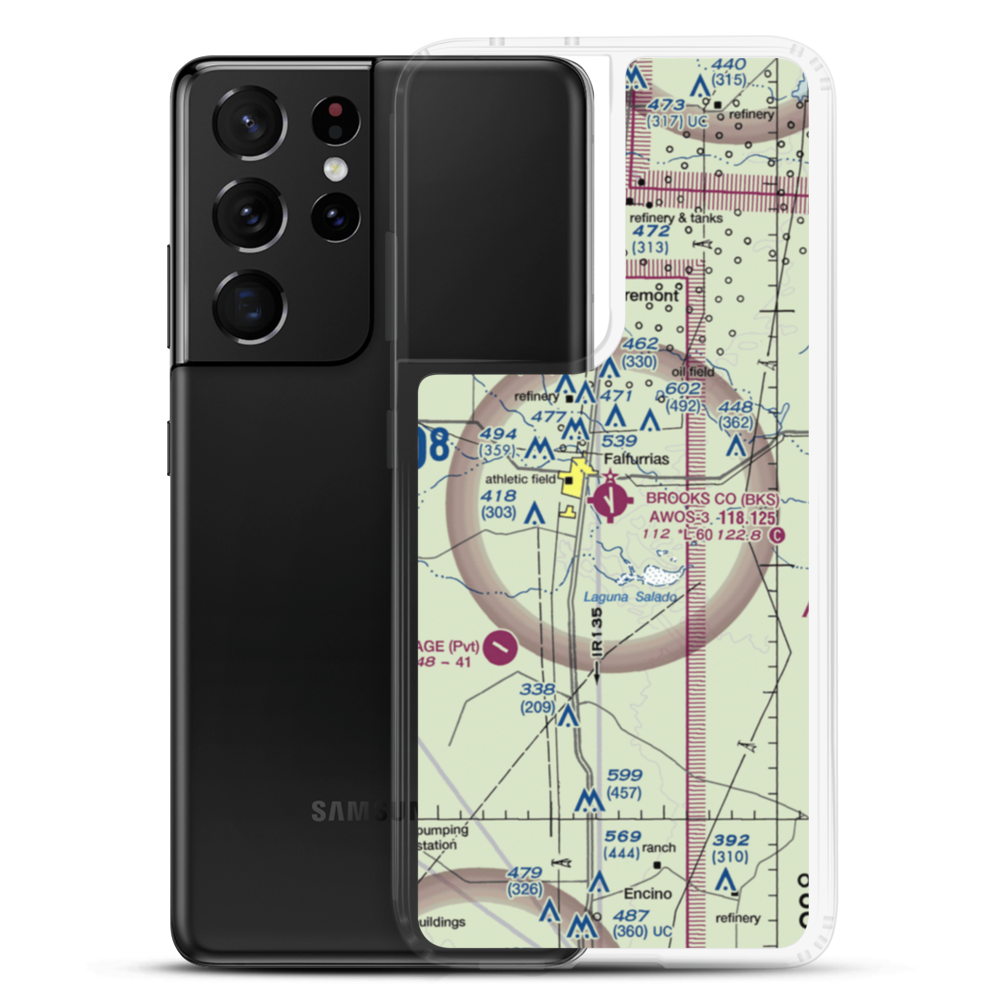 Brooks County Airport (BKS) VFR Sectional Samsung Case Samsung Galaxy S21 Ultra model shown
