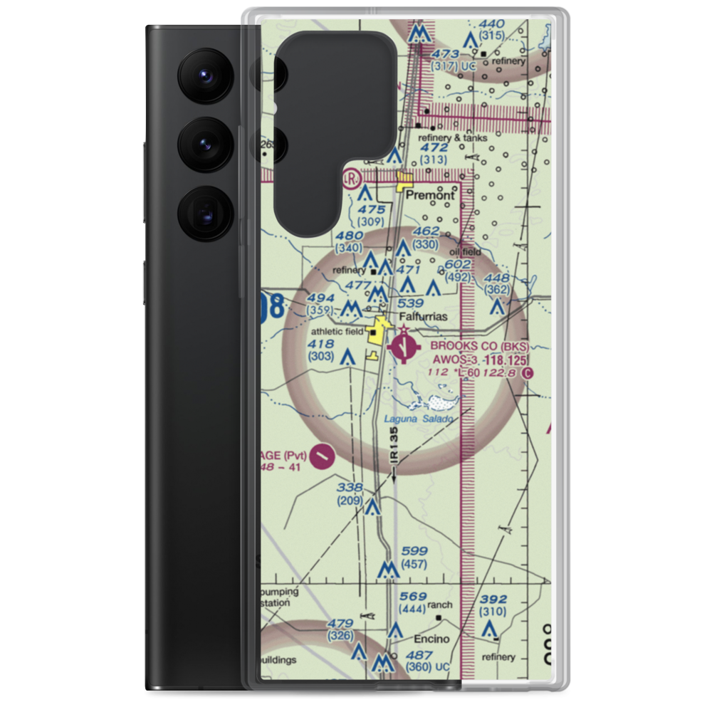 Brooks County Airport (BKS) VFR Sectional Samsung Case Samsung Galaxy S22 Ultra model shown