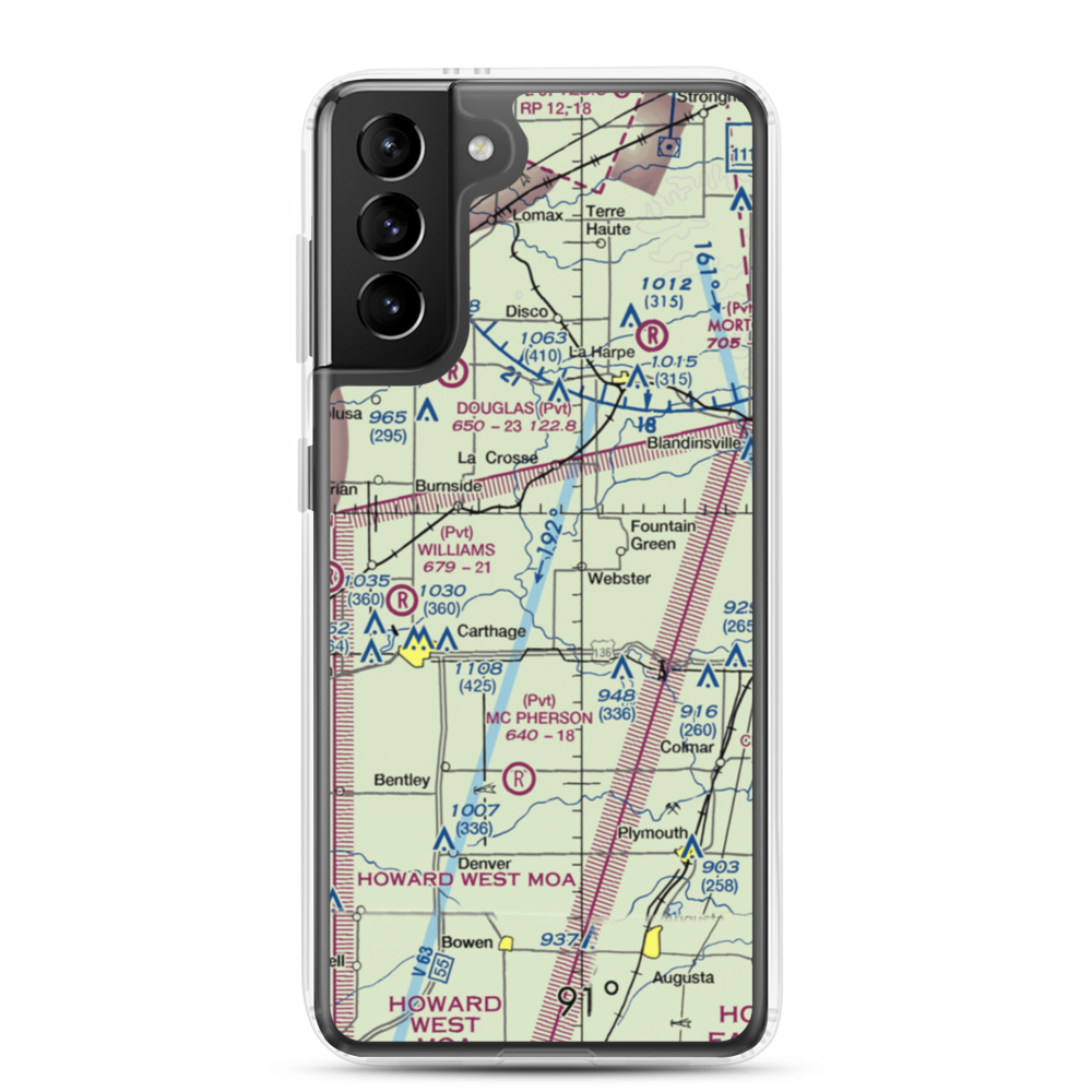 Brooks Ranch Airport (IL46) VFR Sectional Samsung Case Samsung Galaxy S21 Plus model shown