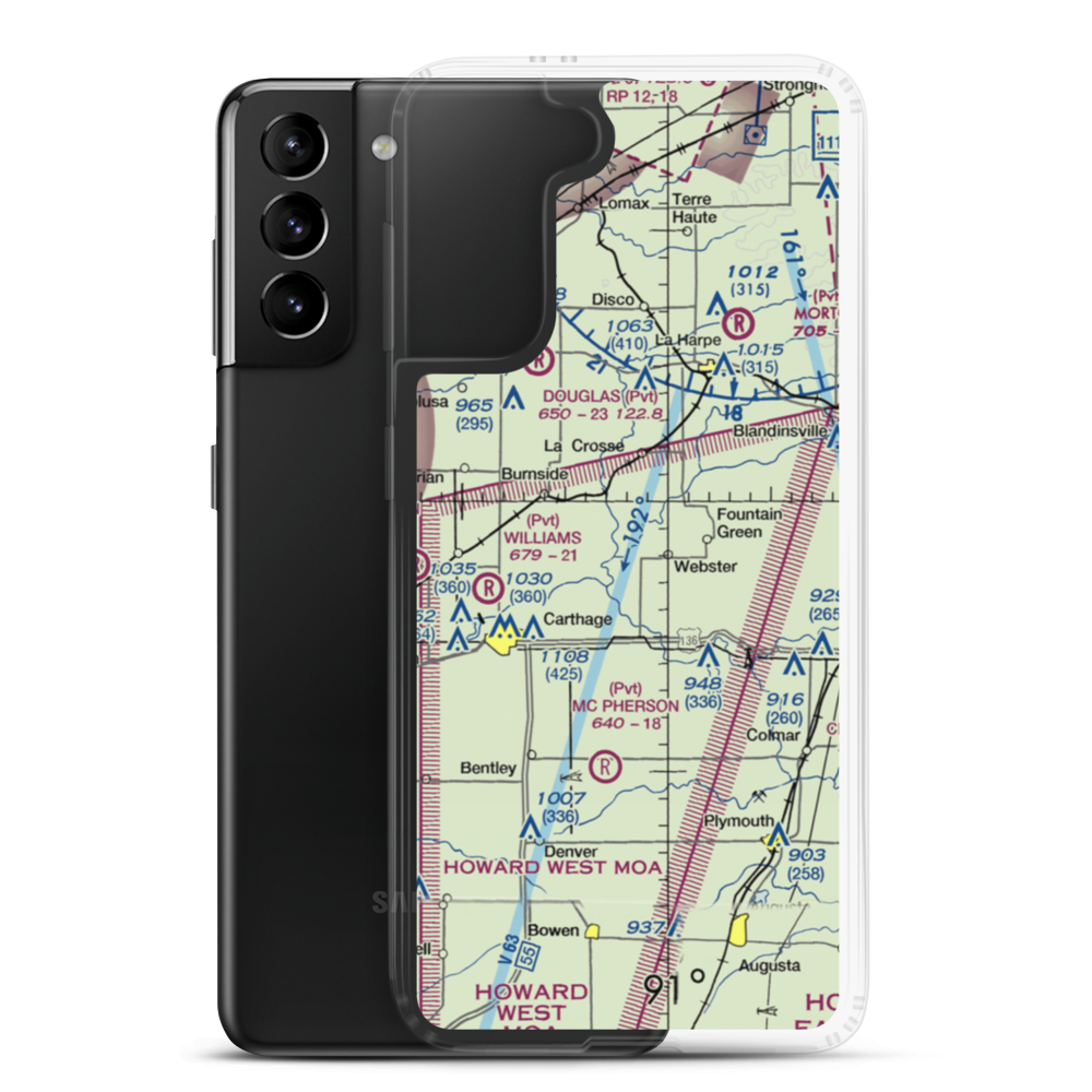 Brooks Ranch Airport (IL46) VFR Sectional Samsung Case Samsung Galaxy S21 Plus model shown