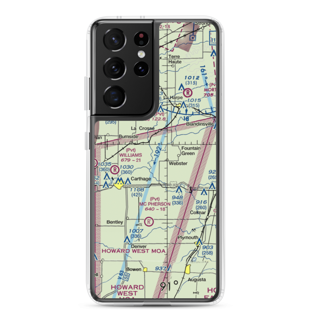 Brooks Ranch Airport (IL46) VFR Sectional Samsung Case Samsung Galaxy S21 Ultra model shown