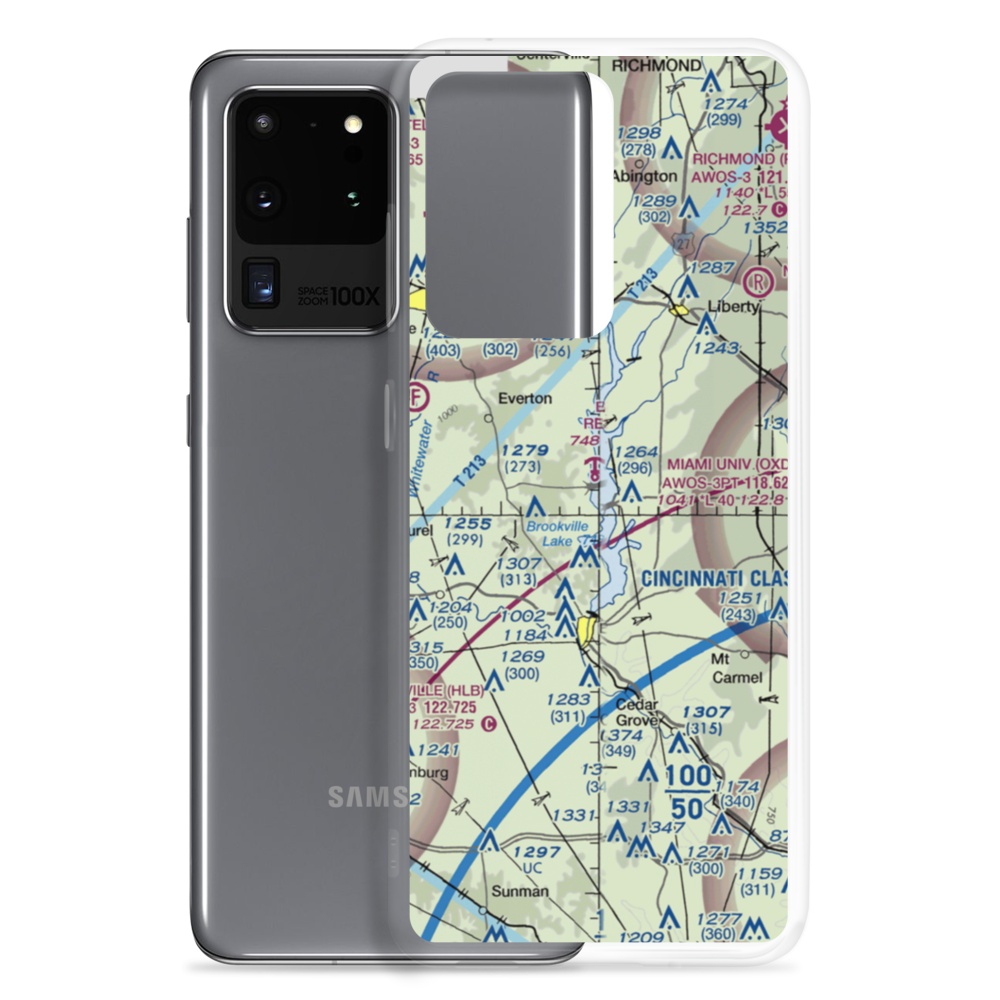 Brookville Reservoir Seaplane Base (12I) VFR Sectional Samsung Case Samsung Galaxy S20 Ultra model shown