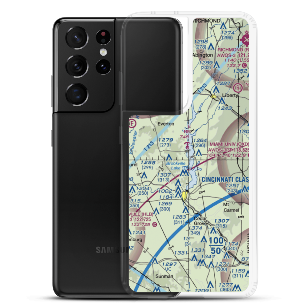 Brookville Reservoir Seaplane Base (12I) VFR Sectional Samsung Case Samsung Galaxy S21 Ultra model shown