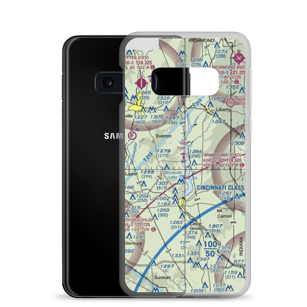 Brookville Reservoir Seaplane Base (12I) VFR Sectional Samsung Case Samsung Galaxy S10e model shown