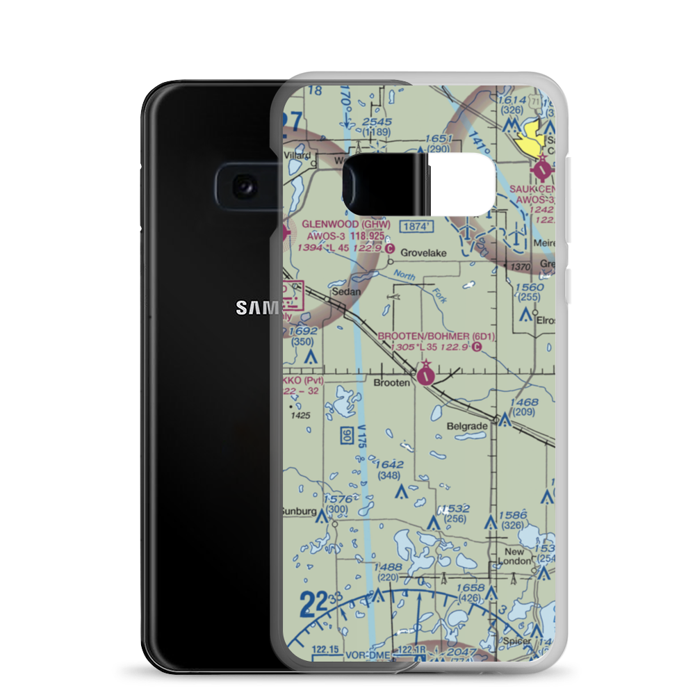 Brooten Municipal Airport (6D1) VFR Sectional Samsung Case Samsung Galaxy S10e model shown