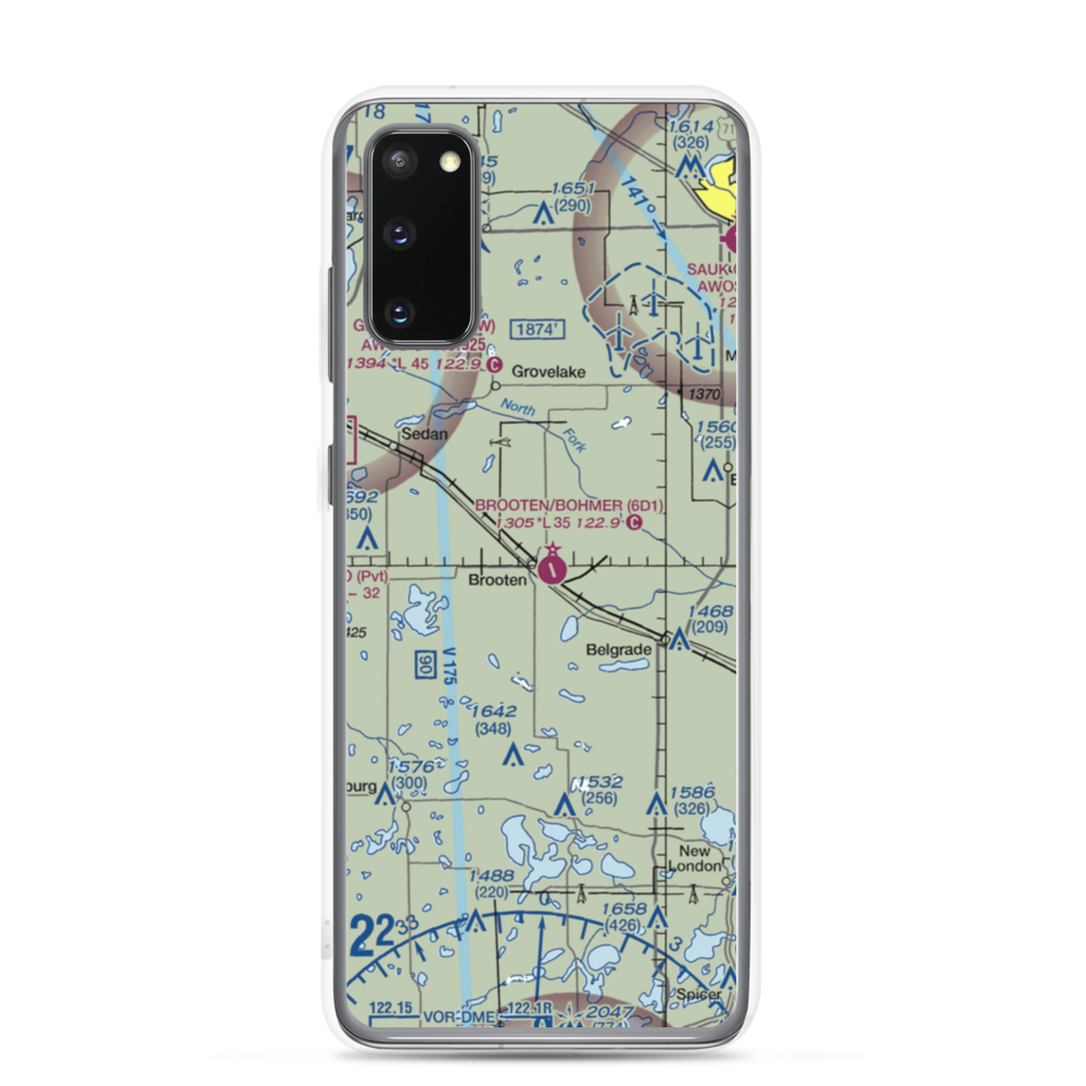 Brooten Municipal Airport (6D1) VFR Sectional Samsung Case Samsung Galaxy S20 model shown