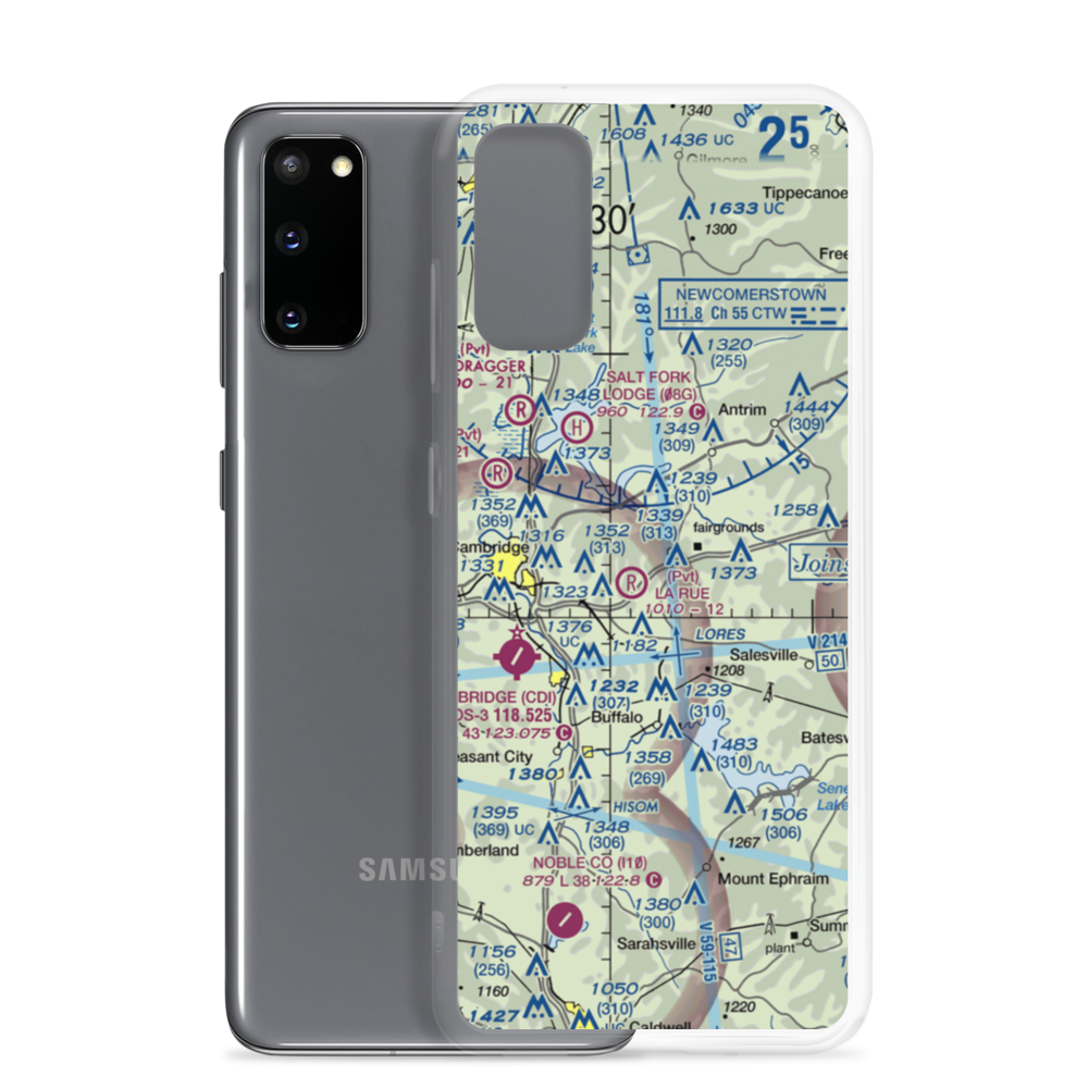 Brothers Aviation Airport (9OI8) VFR Sectional Samsung Case Samsung Galaxy S20 model shown