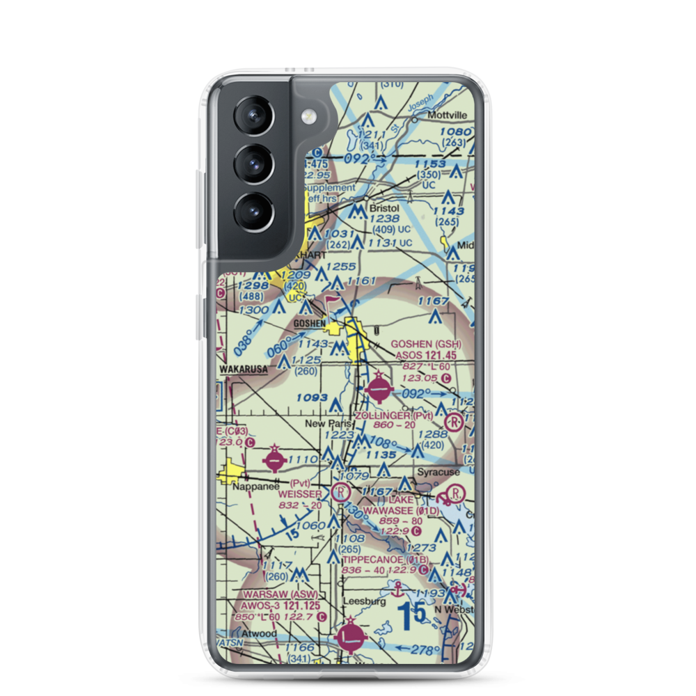 Brown Airport (35II) VFR Sectional Samsung Case Samsung Galaxy S21 model shown