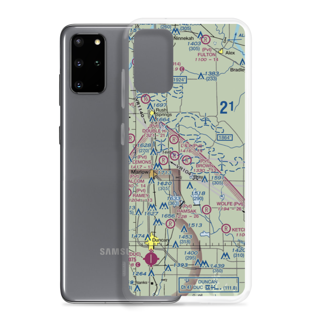 Brown Airstrip (OK81) VFR Sectional Samsung Case Samsung Galaxy S20 Plus model shown