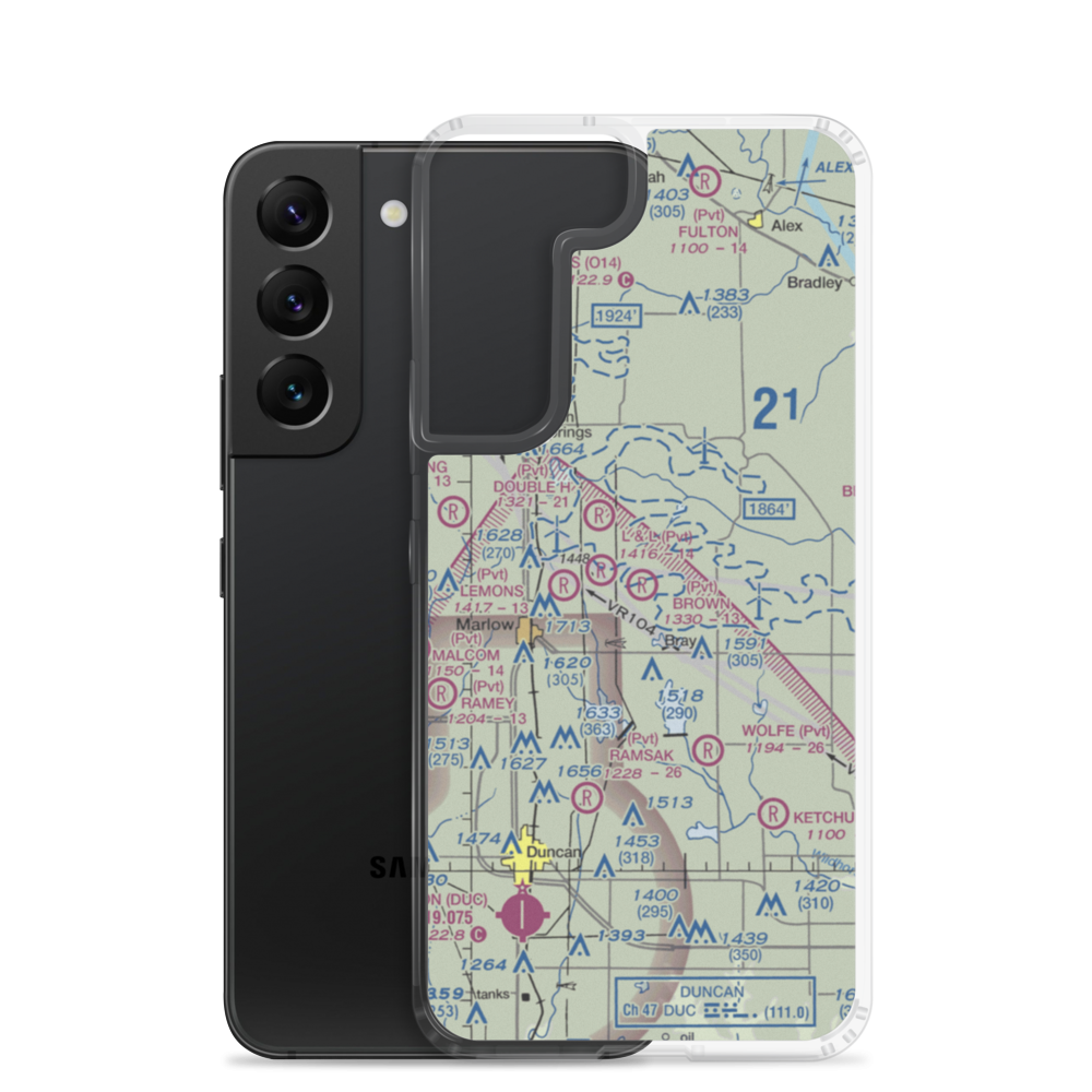 Brown Airstrip (OK81) VFR Sectional Samsung Case Samsung Galaxy S22 model shown