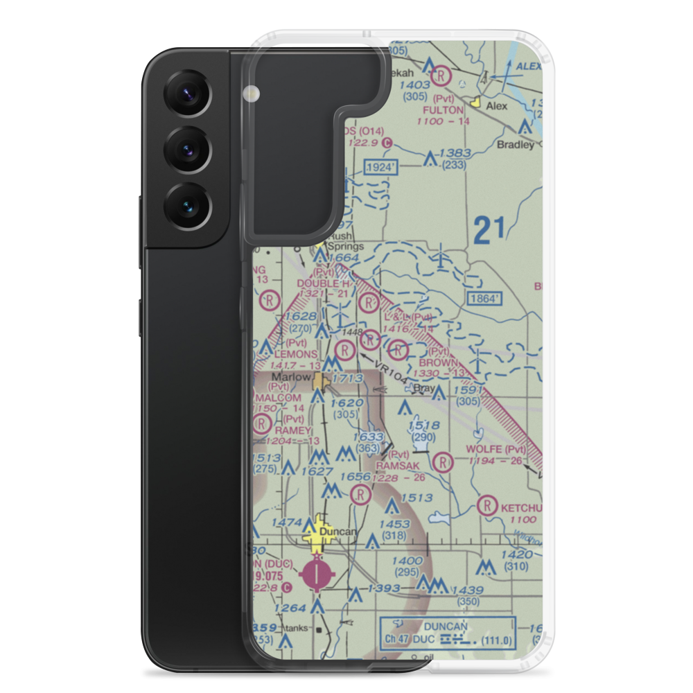 Brown Airstrip (OK81) VFR Sectional Samsung Case Samsung Galaxy S22 Plus model shown
