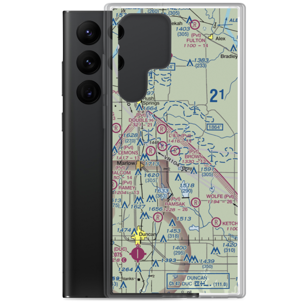 Brown Airstrip (OK81) VFR Sectional Samsung Case Samsung Galaxy S22 Ultra model shown