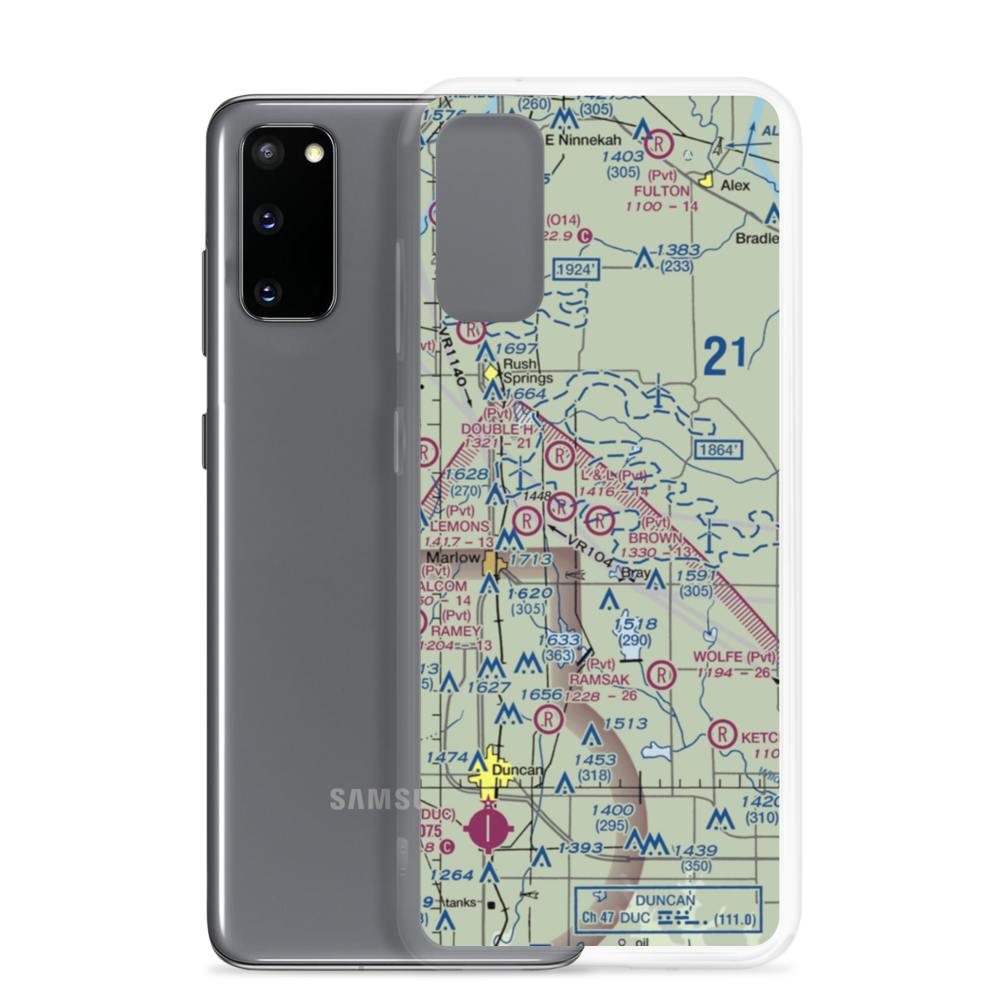 Brown Airstrip (OK81) VFR Sectional Samsung Case Samsung Galaxy S20 model shown