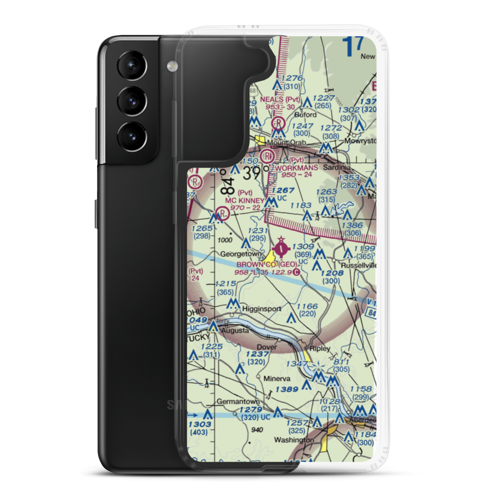 Brown County Airport (GEO) VFR Sectional Samsung Case Samsung Galaxy S21 Plus model shown
