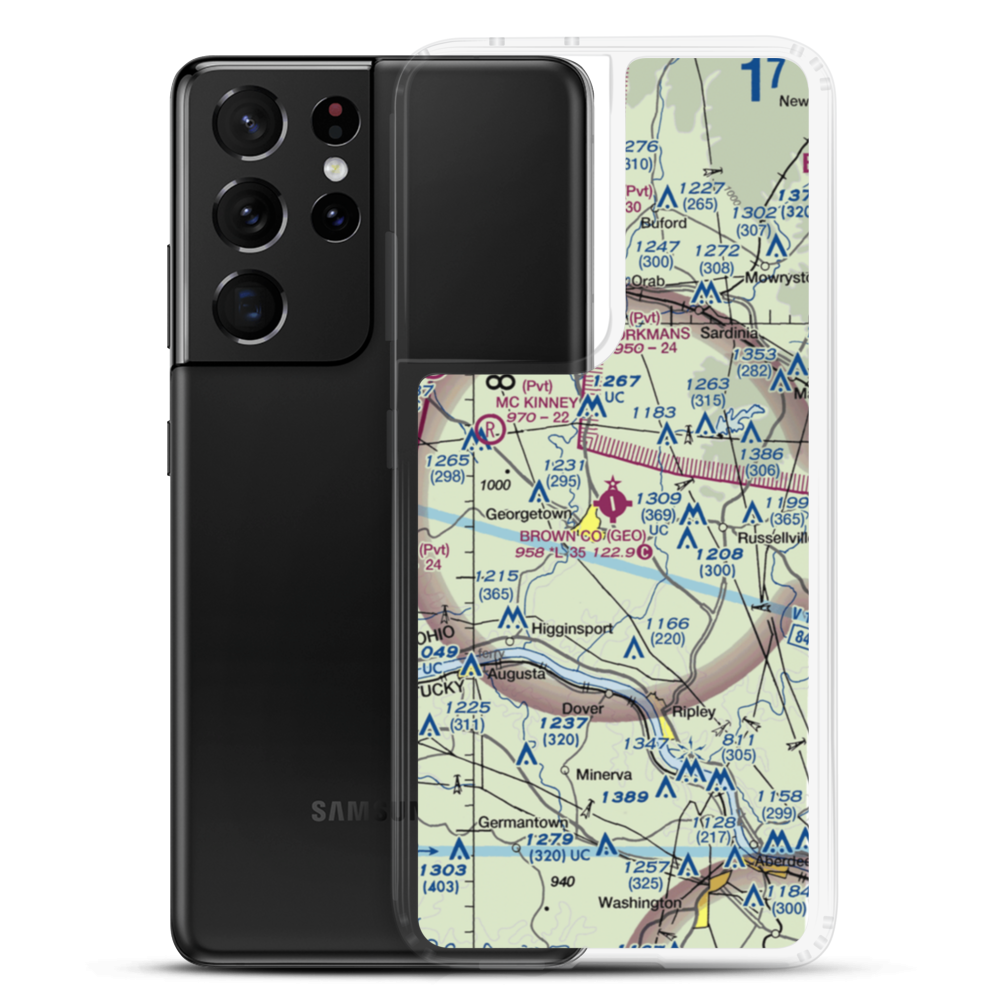 Brown County Airport (GEO) VFR Sectional Samsung Case Samsung Galaxy S21 Ultra model shown