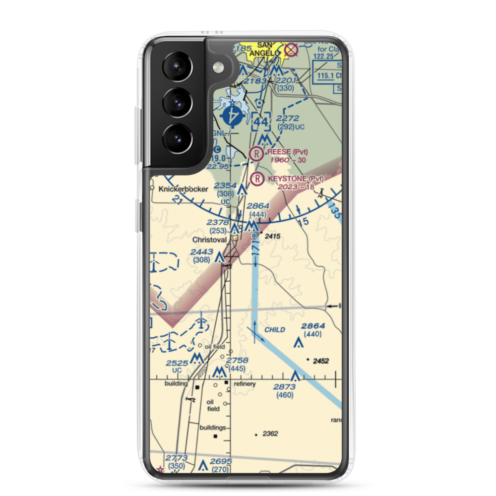 Brown Field (96TX) VFR Sectional Samsung Case Samsung Galaxy S21 Plus model shown