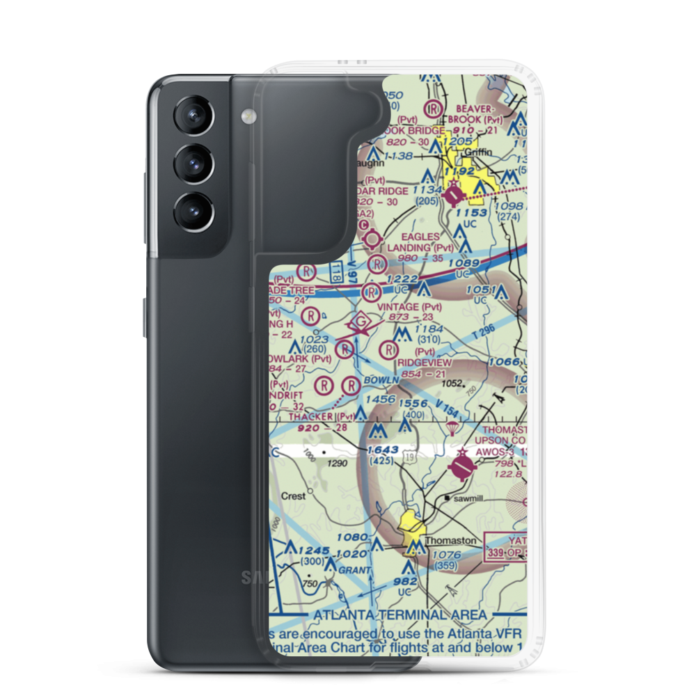 Brown Field (9GA0) VFR Sectional Samsung Case Samsung Galaxy S21 model shown