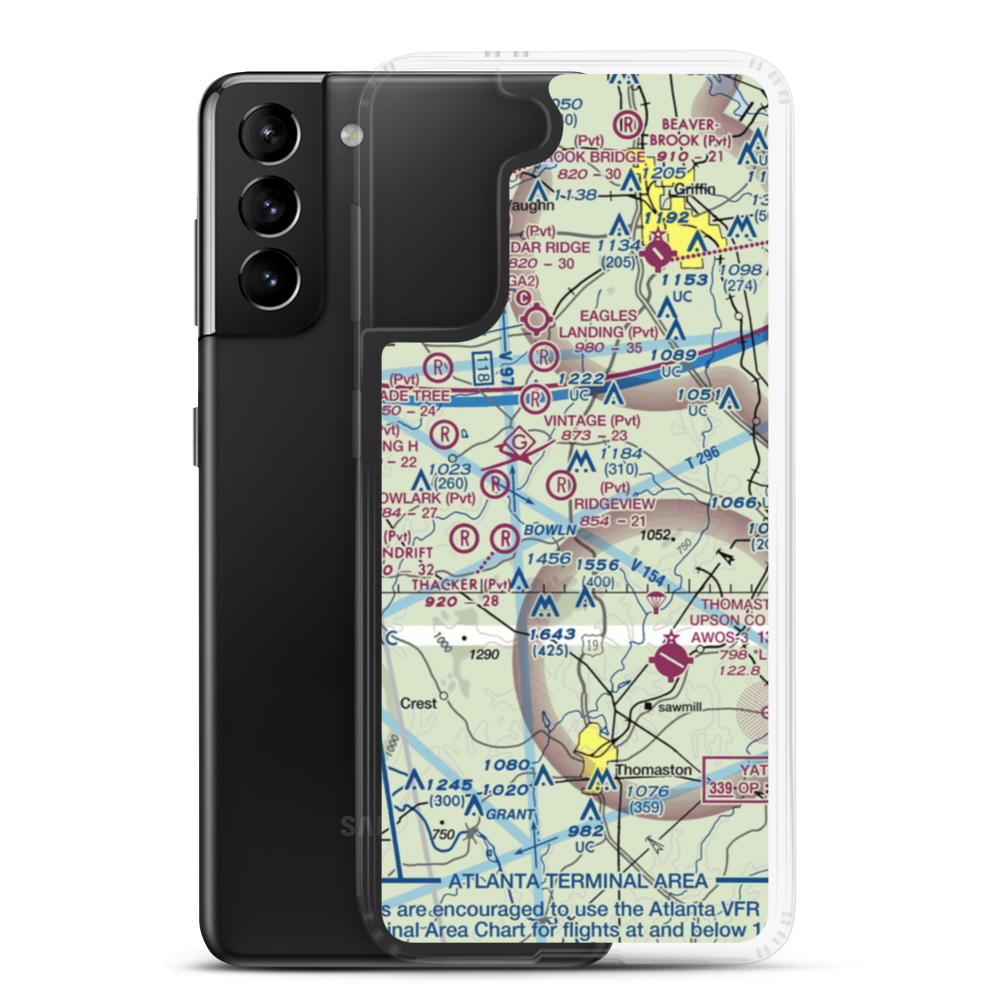 Brown Field (9GA0) VFR Sectional Samsung Case Samsung Galaxy S21 Plus model shown