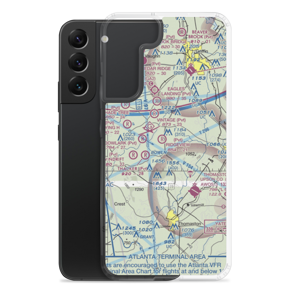 Brown Field (9GA0) VFR Sectional Samsung Case Samsung Galaxy S22 Plus model shown