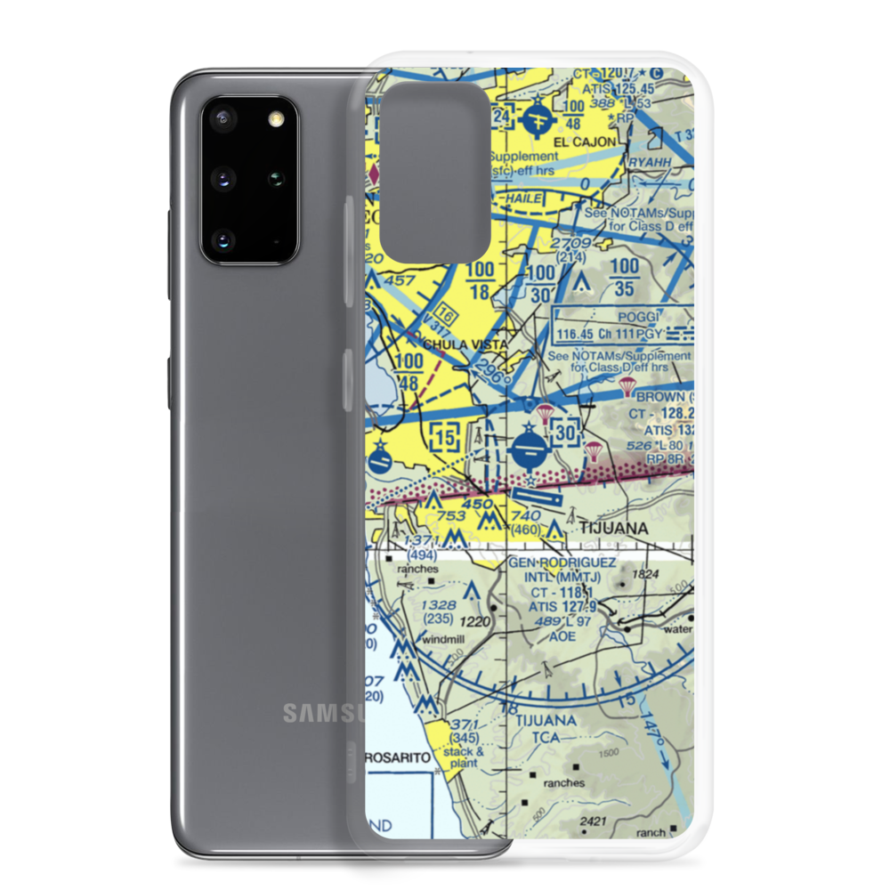 Brown Field Municipal Airport (SDM) VFR Sectional Samsung Case Samsung Galaxy S20 Plus model shown