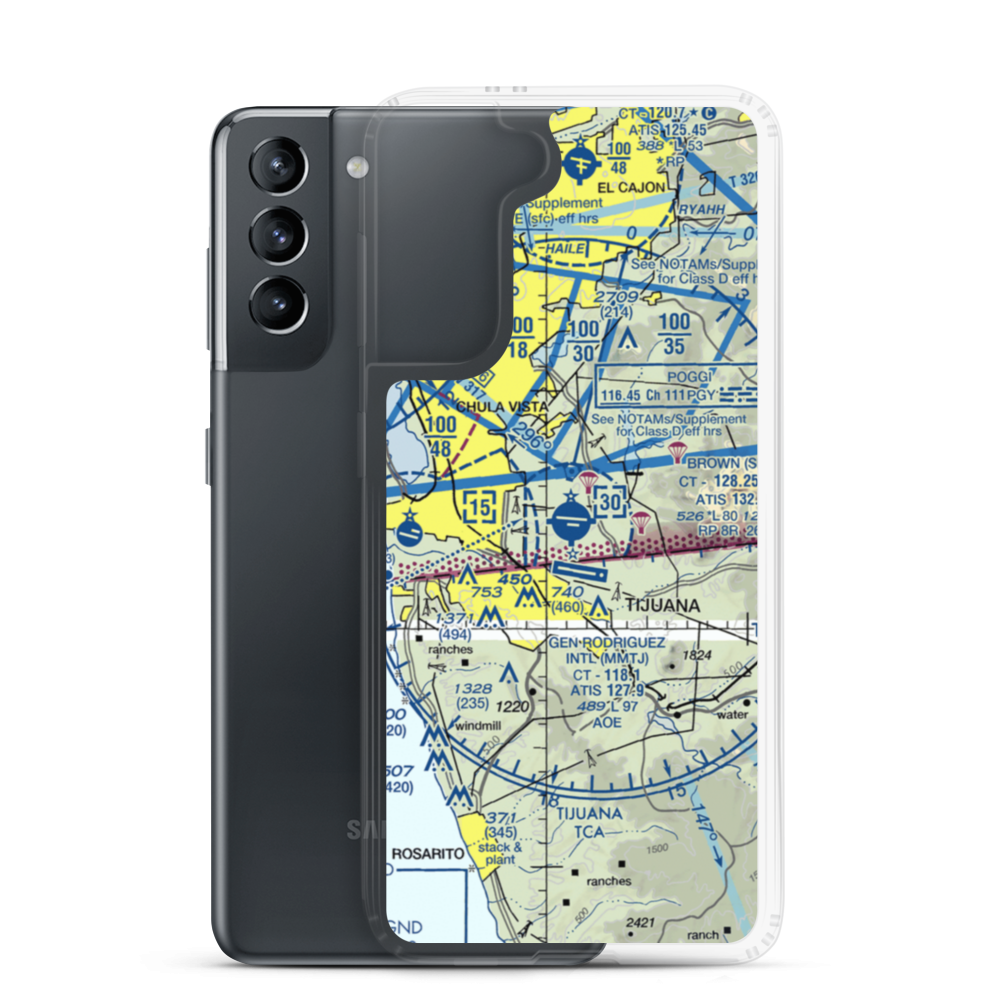 Brown Field Municipal Airport (SDM) VFR Sectional Samsung Case Samsung Galaxy S21 model shown