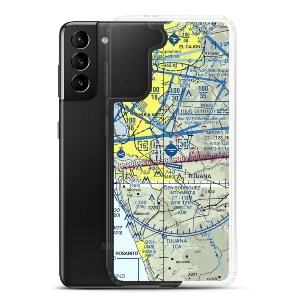 Brown Field Municipal Airport (SDM) VFR Sectional Samsung Case Samsung Galaxy S21 Plus model shown